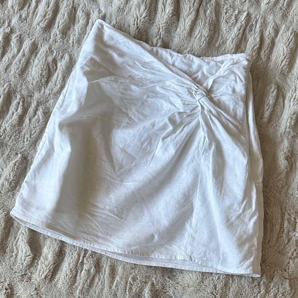 Abercrombie & Fitch Linen White Knotted Skirt